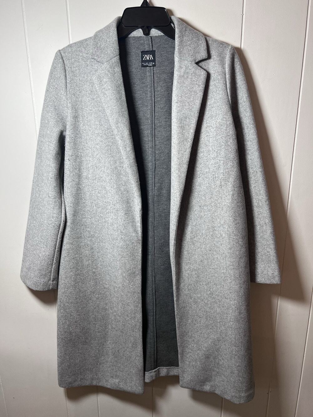 Zara Gray Soft Knit Oversized Cardigan Coat Womens Size Small 5070/420